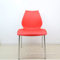 イタリアンスチールフレームポリプロピレンプラスチックスタック可能な椅子